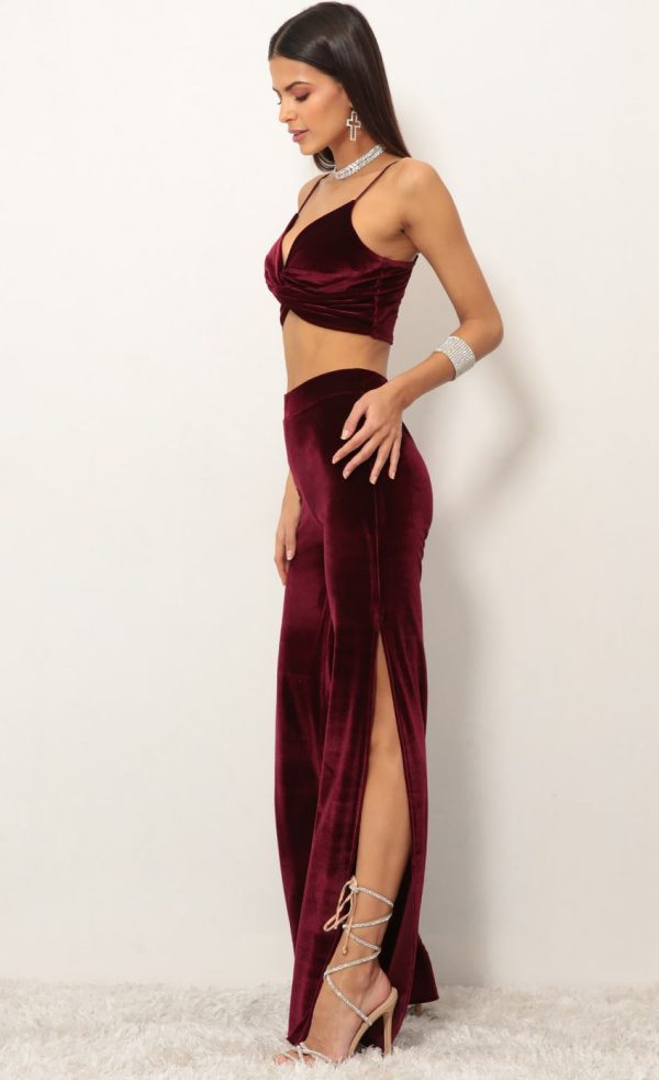 Velvet Luxe Set in Wine - Image 3