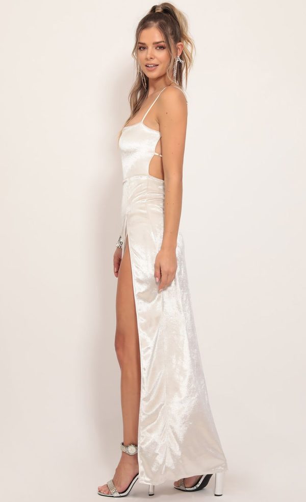 Crushed Velvet Maxi in Pearl - Image 3