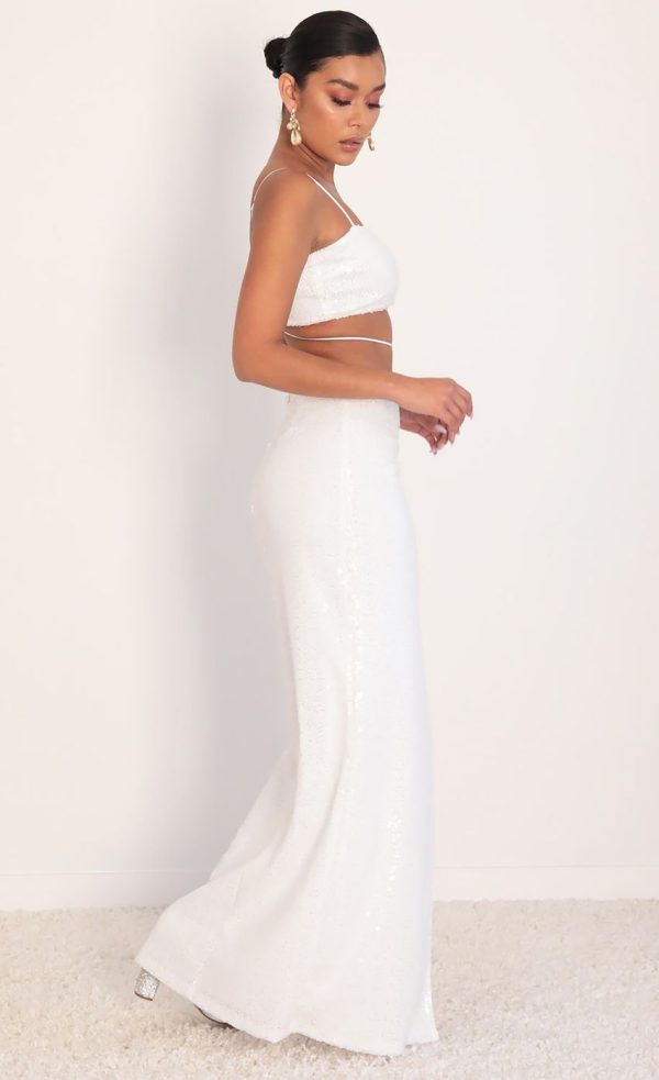 Sequin Maxi Set in White - Image 6