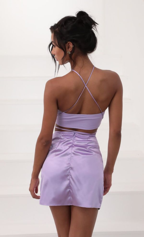 Leopard Satin Set in Lilac - Image 2