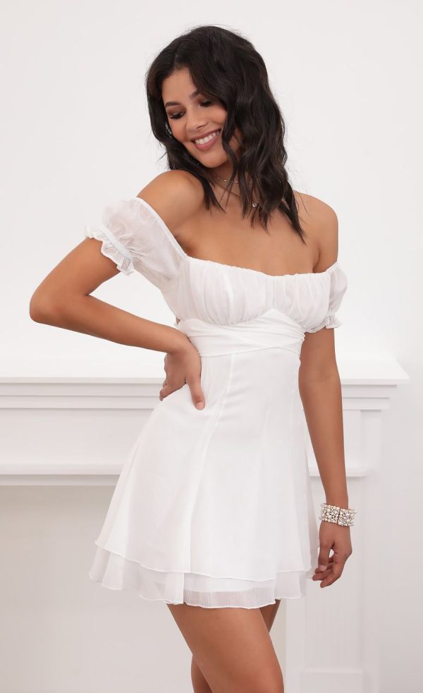Off Shoulder Dress in White