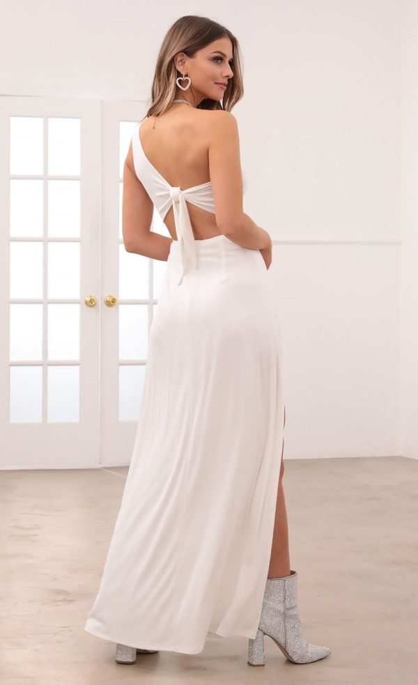 One Shoulder Maxi in White - Image 2