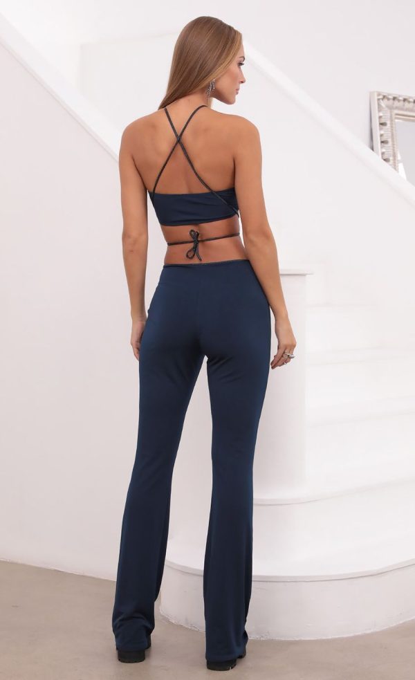 Two Piece Pant Set in Navy - Image 2