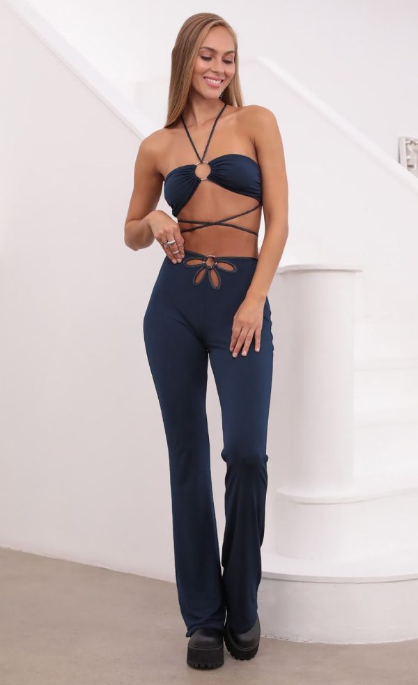 Two Piece Pant Set in Navy - Image 3