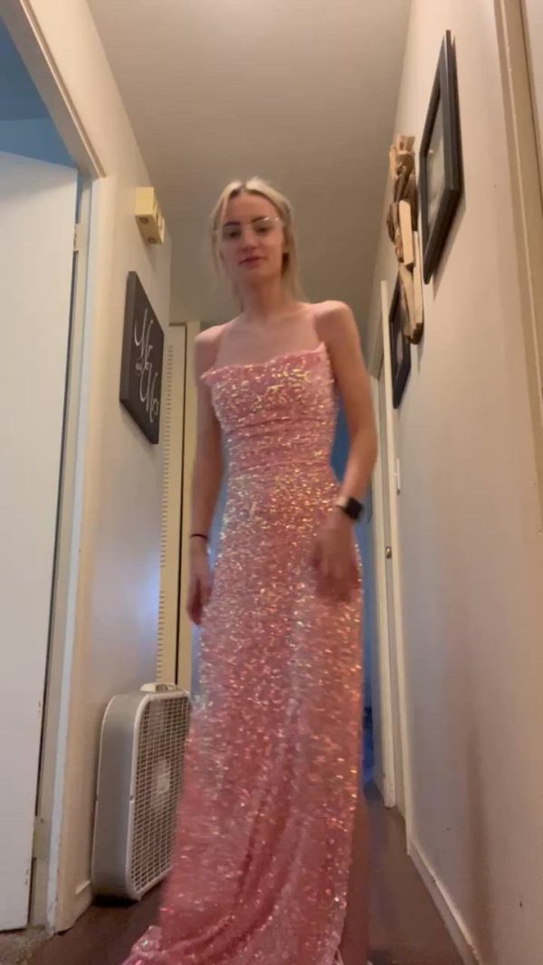Velvet Sequin Maxi Dress in Pink - Image 5