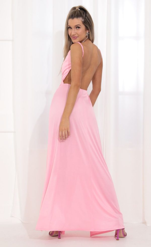 Metallic Maxi Dress in Pink Shimmer - Image 2
