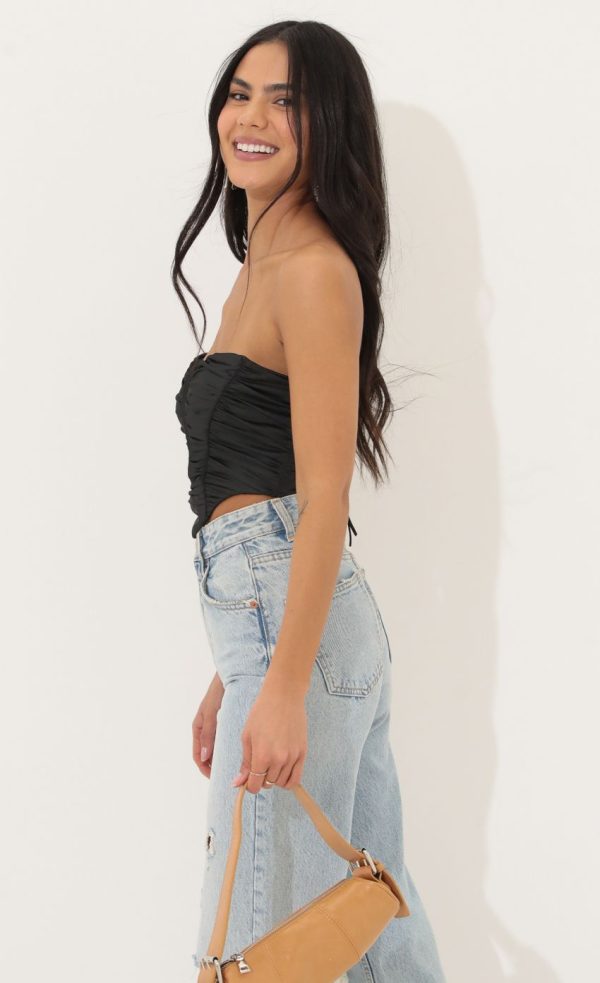 Corset Top in Black - Image 3