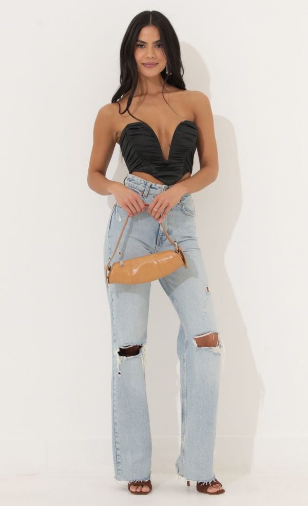 Corset Top in Black - Image 4