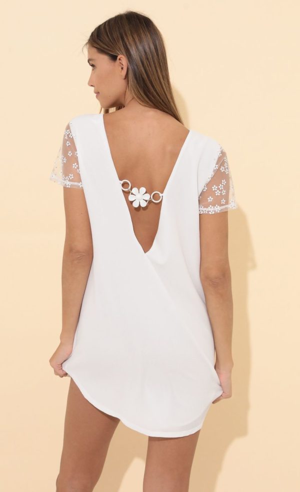 Shirt Dress in White floral - Image 2