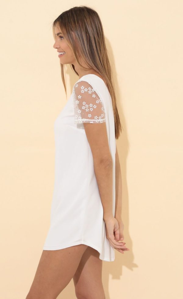 Shirt Dress in White floral - Image 3