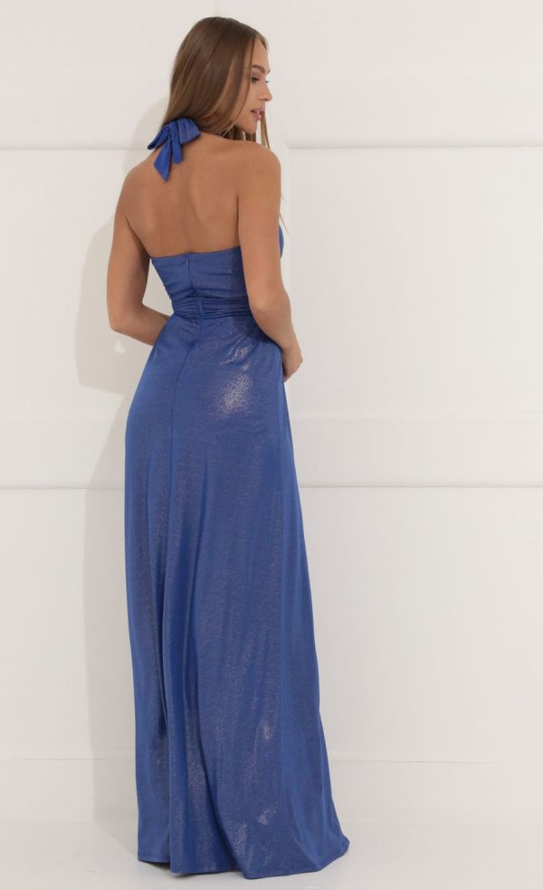 Shimmer Maxi Dress in Blue - Image 4