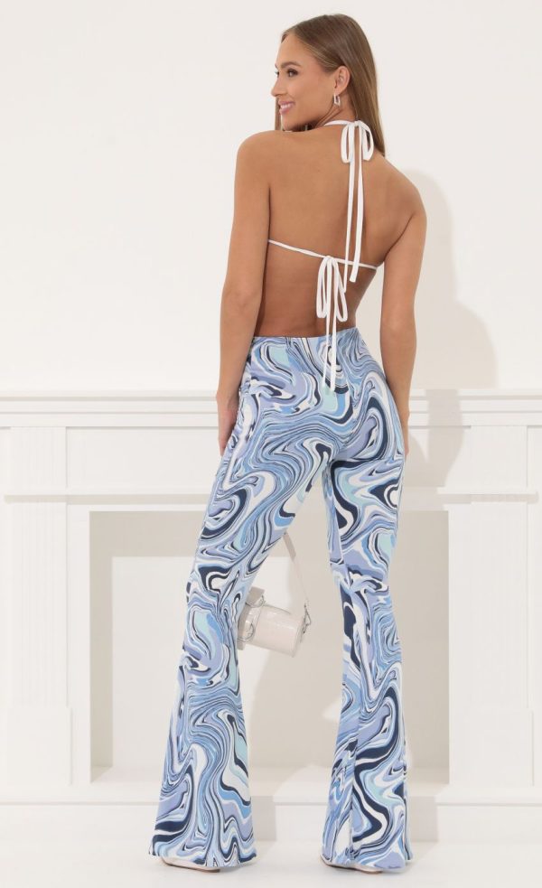 Cecilia Halter Jumpsuit in Blue Swirl - Image 2