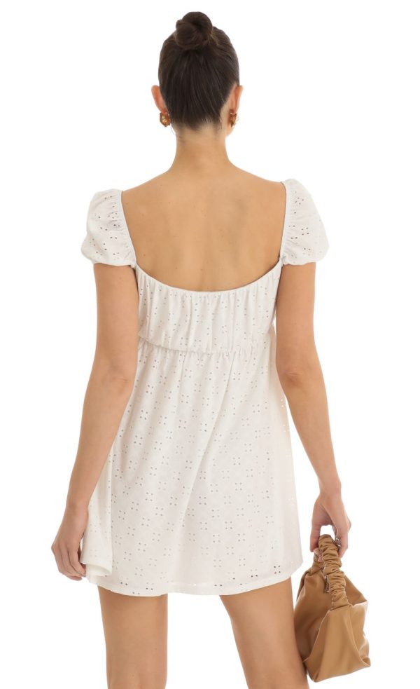Baby Doll Dress in White - Image 2