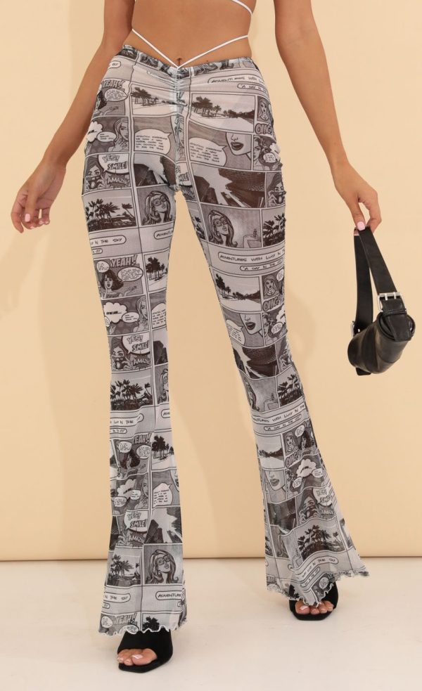 Mesh Pants in Black and White - Image 2