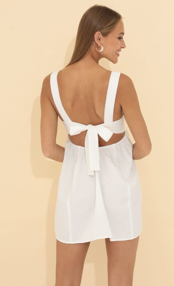 Jacquard Fit and Flare Dress in White - Image 2
