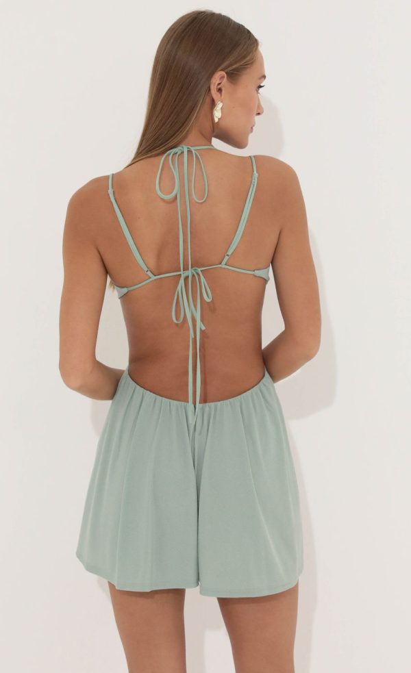 Cutout Romper in Green - Image 2