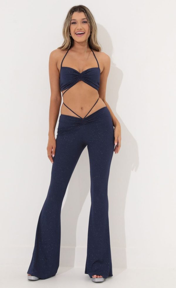 Two Piece Set in Shimmer Blue
