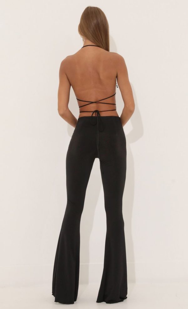 Sequin Two Piece Pant Set in Black - Image 2