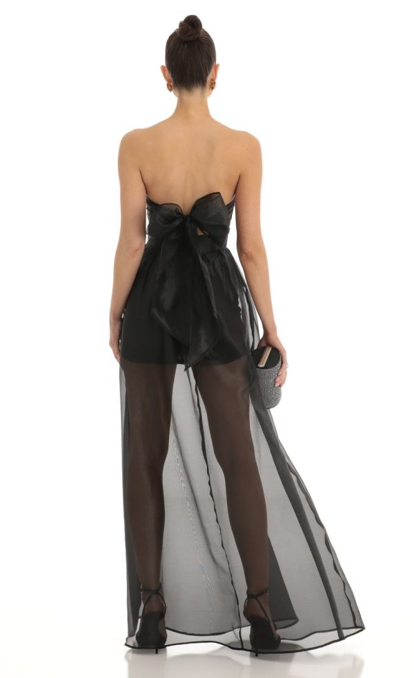 Cutout Strapless Maxi Dress in Black - Image 2