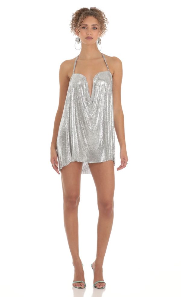 Safina Chainmail Shirt Dress in Silver