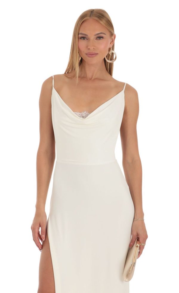 Lace Maxi Dress in Ivory - Image 4