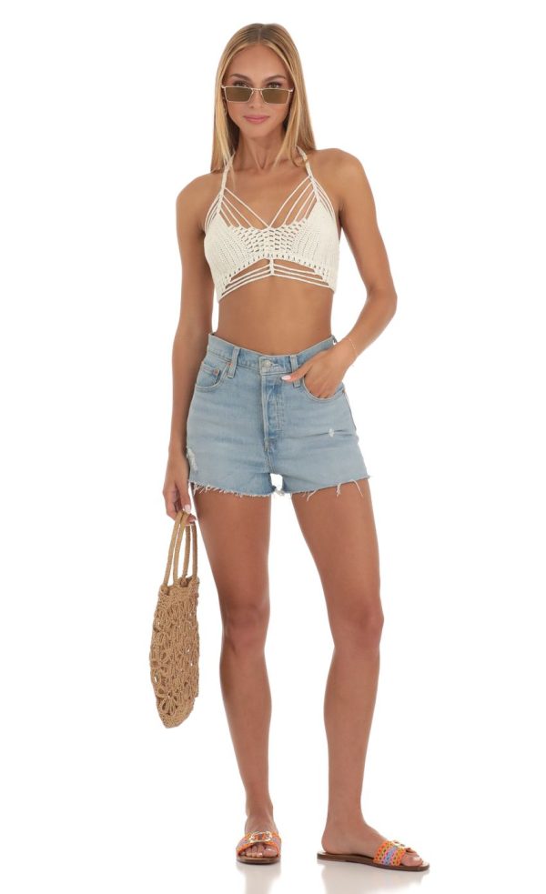 Crochet Top in Ivory - Image 4