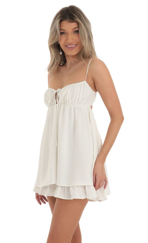 Babydoll Dress in White - Image 3