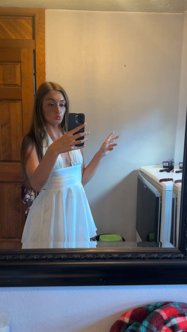 Halter Dress in White - Image 5