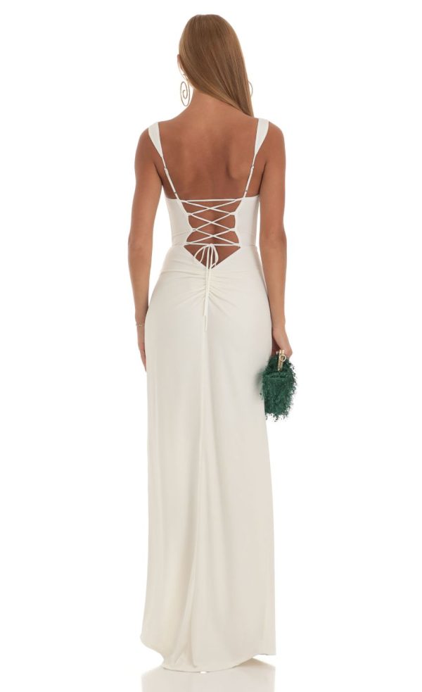 Lace Maxi Dress in Ivory - Image 2