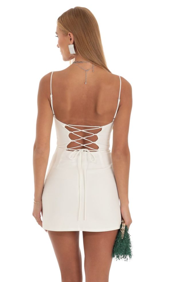Side Slit Dress in White - Image 2