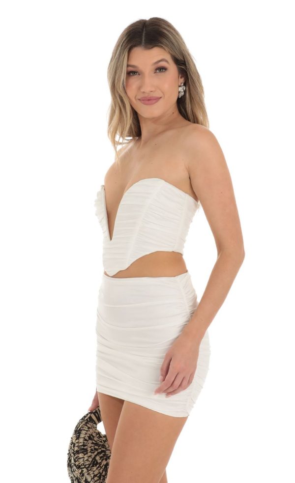 Corset Two Skirt Piece Set in White - Image 3