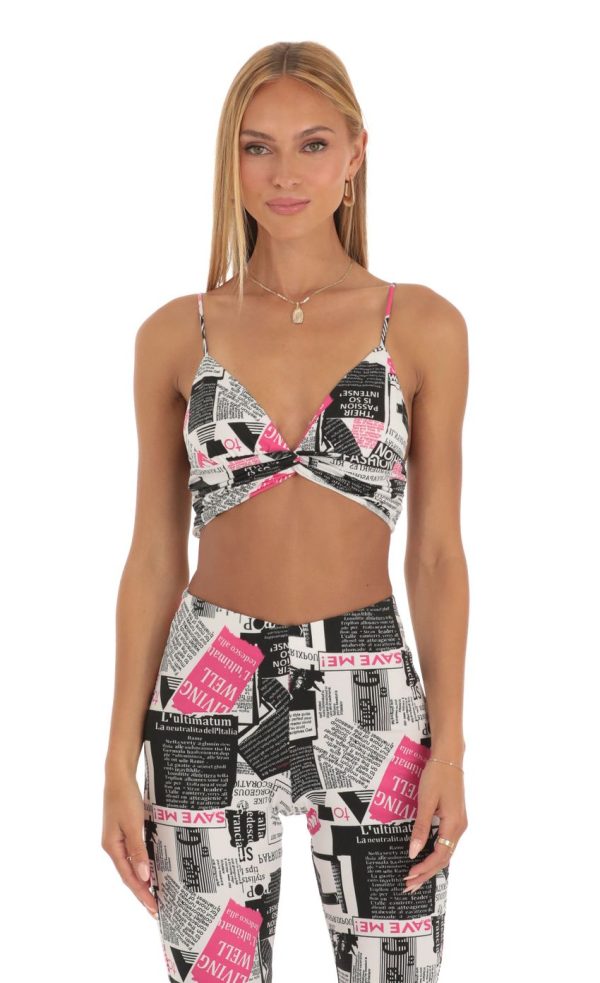 Two Piece Set in Newspapper Print - Image 4