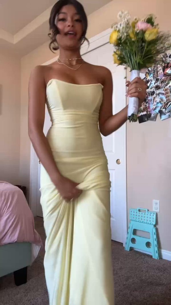 Corset Strapless Dress in Mint Blue - Image 7