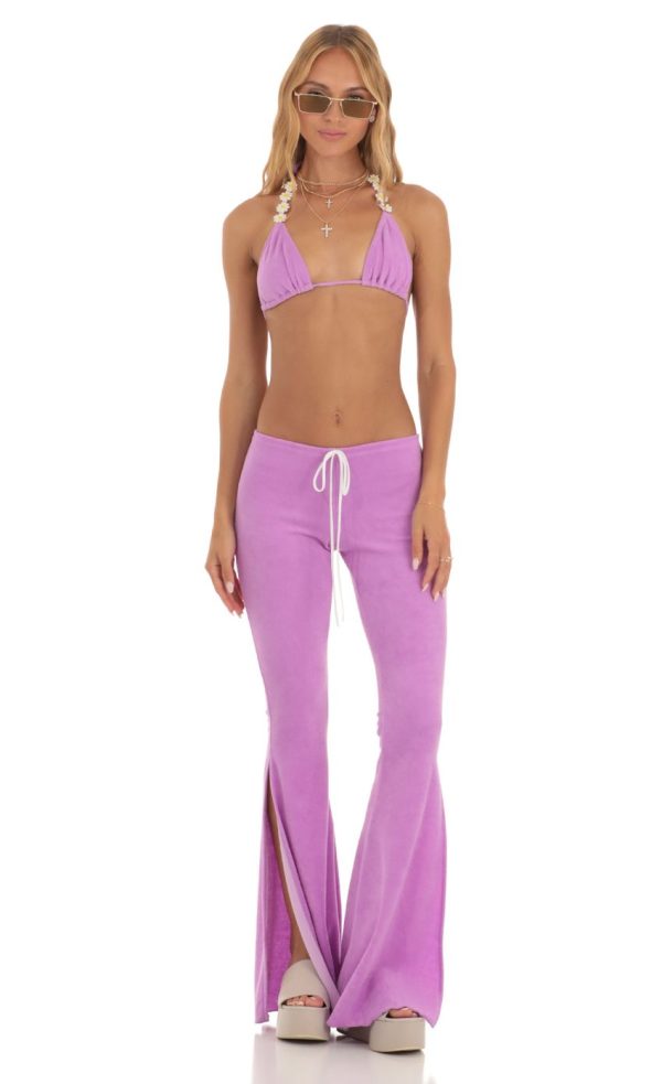 Floral Two Piece Pant Set in Purple