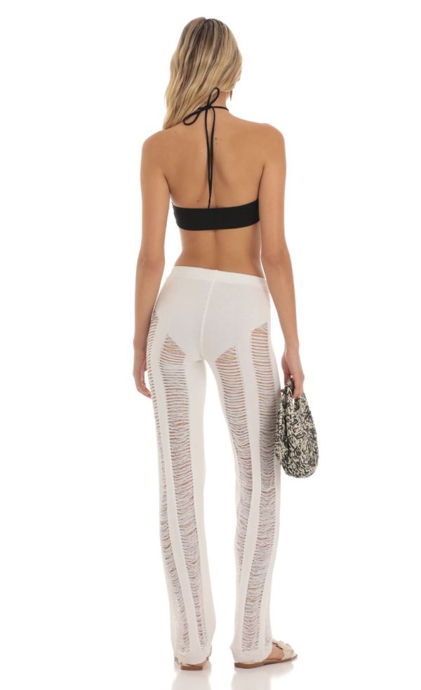 Yoly Crochet Pants in White - Image 2