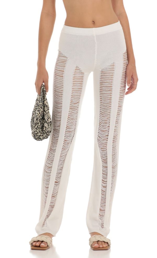 Yoly Crochet Pants in White - Image 4