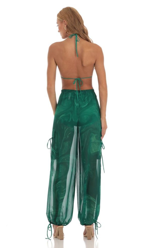 Three Piece Set in Green Swirl - Image 2