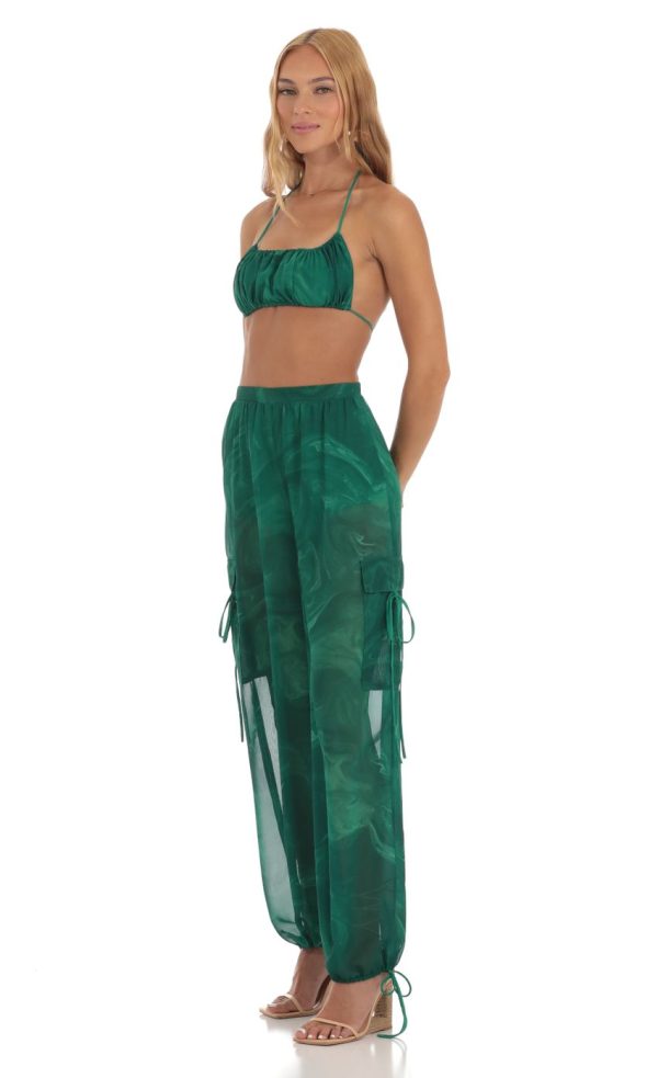 Three Piece Set in Green Swirl - Image 3
