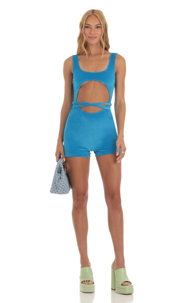Cutout Romper in Blue