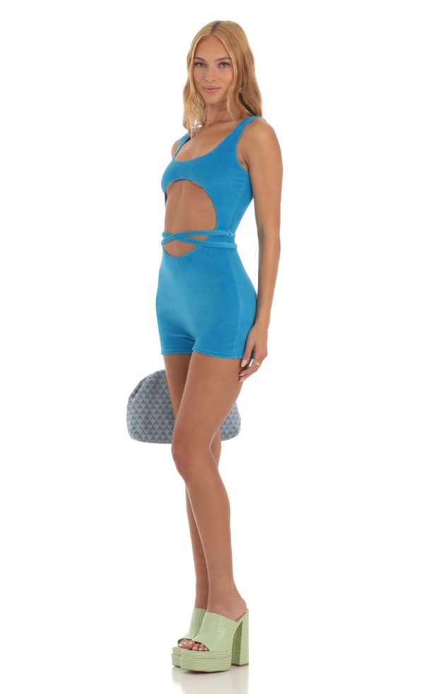 Cutout Romper in Blue - Image 3