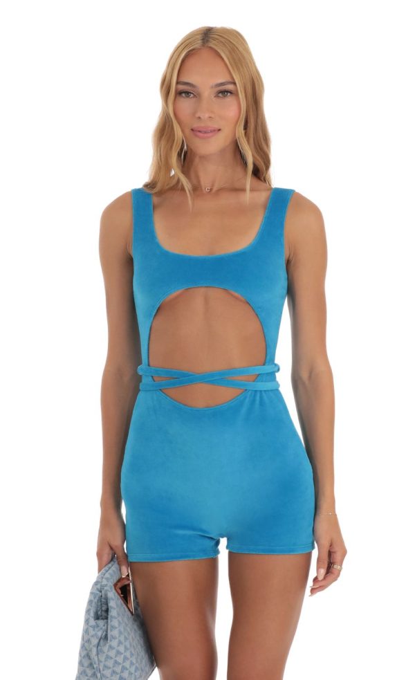 Cutout Romper in Blue - Image 4