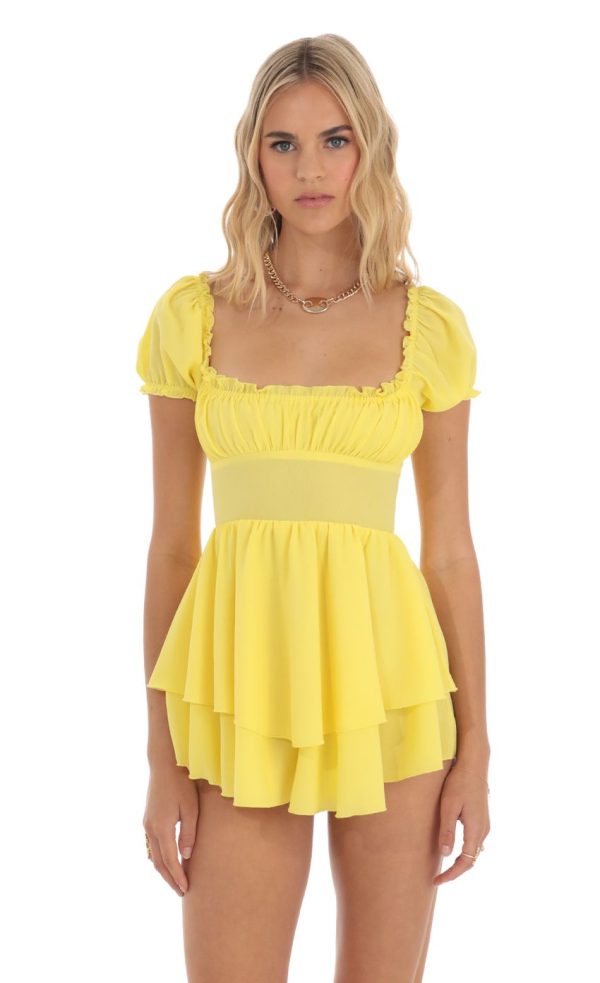 Crepe Romper in Yellow - Image 4