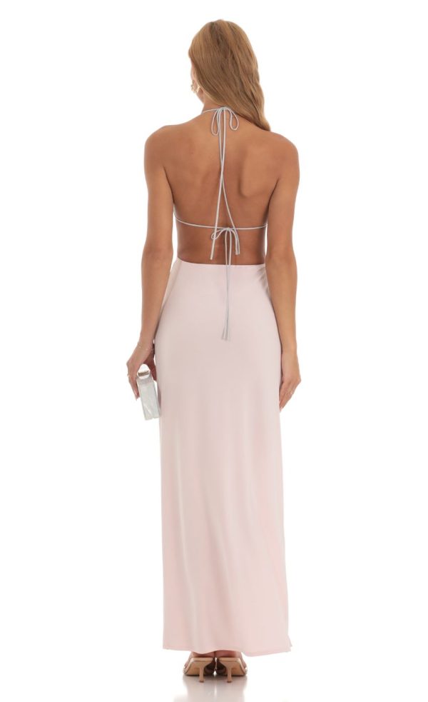 Two Toned Sequin Bikini Cutout Dress in Pink - Image 2