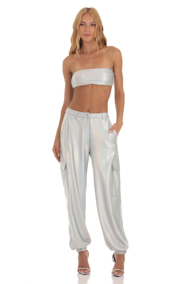 Holographic Pants in Silver