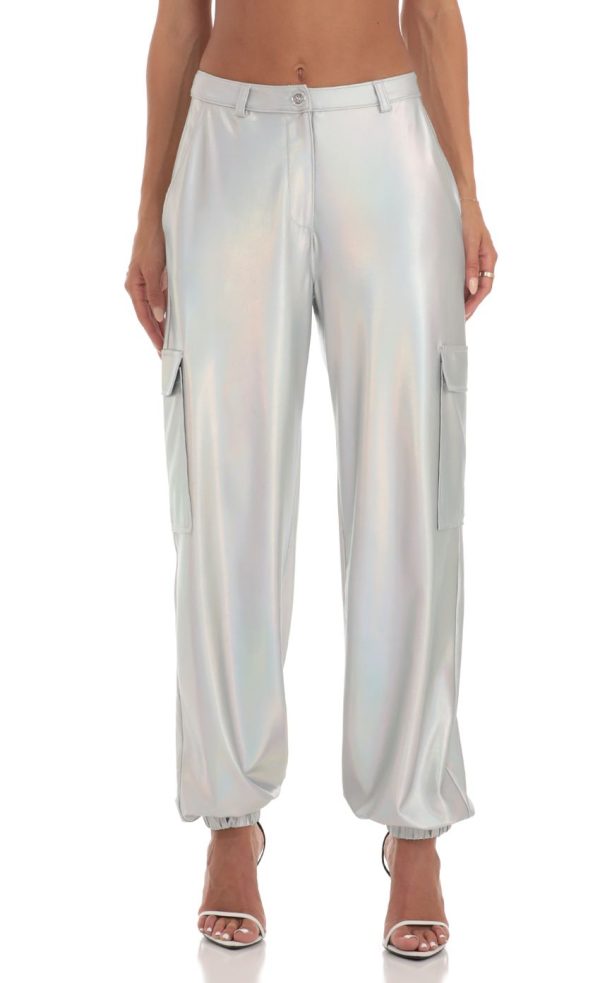 Holographic Pants in Silver - Image 5
