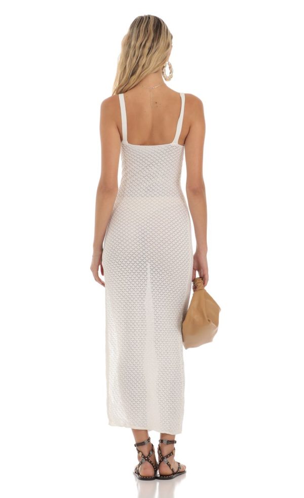 Crochet Dress in Ivory - Image 2