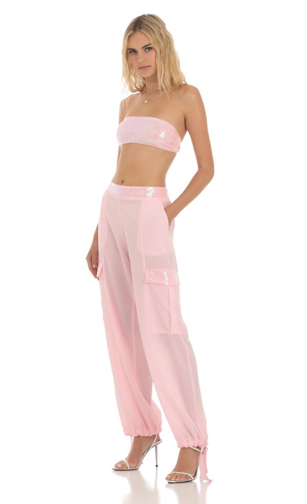Sequin Two Piece Set in Pink - Image 3