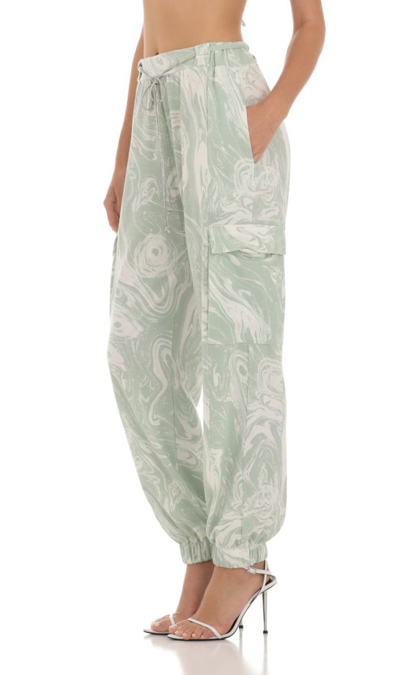 Rhinestone Two Piece Set in Green Swirl - Image 5