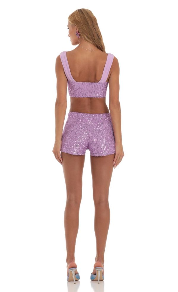 Sequin Two Piece Set in Purple - Image 2