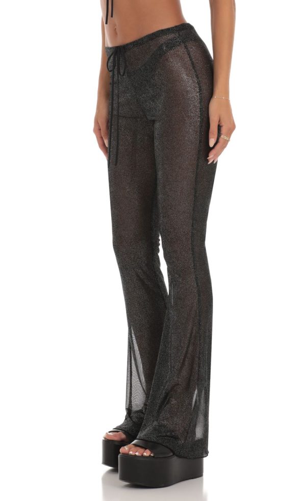 Shimmer Three Piece Pant Set in Black - Image 5